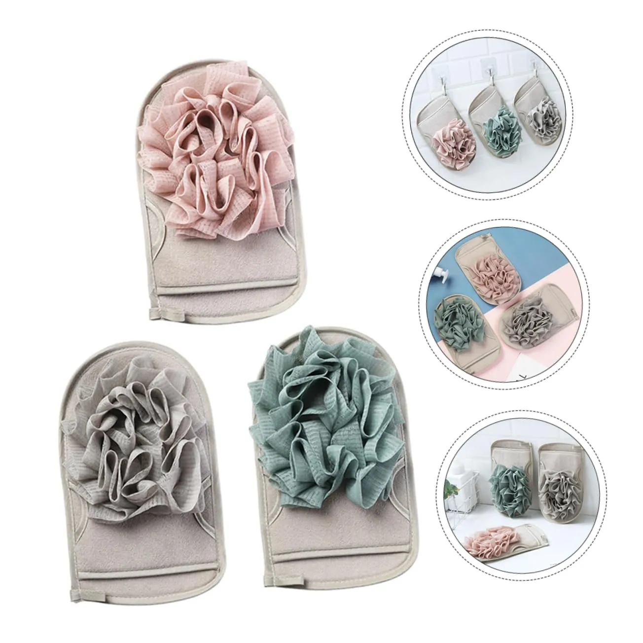 DOITOOL 6pcs Exfoliating Bath Mitts Dual-sided Shower Gloves for Deep Cleansing Body Scrubbing and Gentle Exfoliation Shower Supplies for Smooth Skin and Relaxation