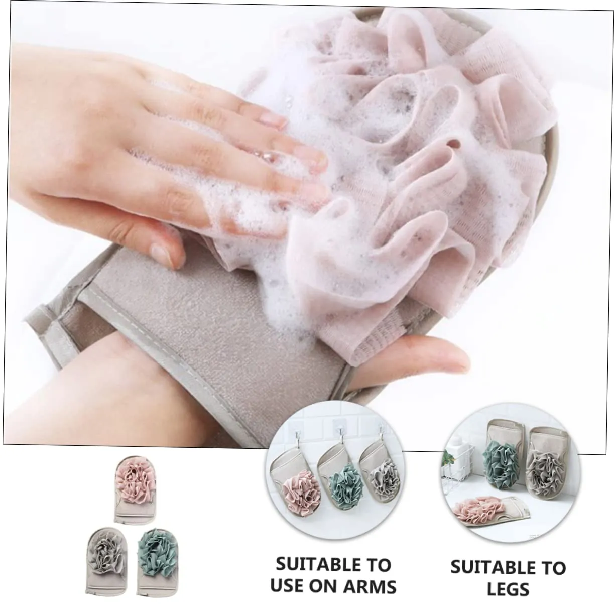 DOITOOL 6pcs Exfoliating Bath Mitts Dual-sided Shower Gloves for Deep Cleansing Body Scrubbing and Gentle Exfoliation Shower Supplies for Smooth Skin and Relaxation