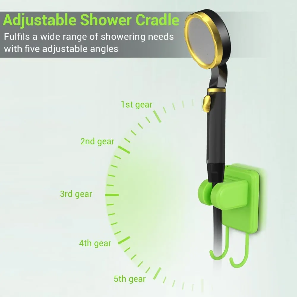 DONGKER Outdoor Shower Kit,Portable Shower USB Rechargeable Camping Shower with Intelligent LED Display & 2m Hose & Storage Bag for Outdoor Hiking Travel Pet Cleaning