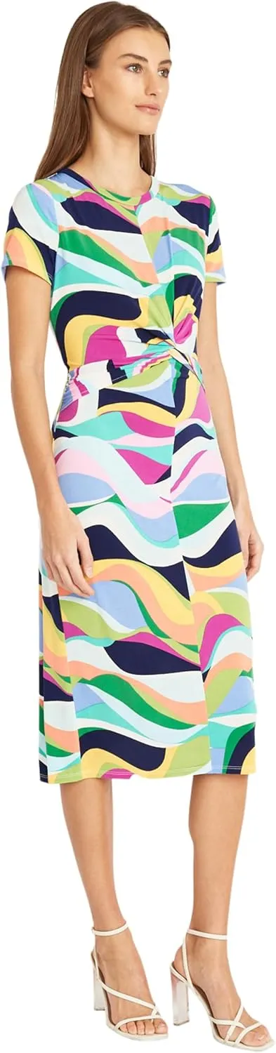 Donna Morgan Twist Detail Summer Comfortable, Lightweight Casual Dresses for Women