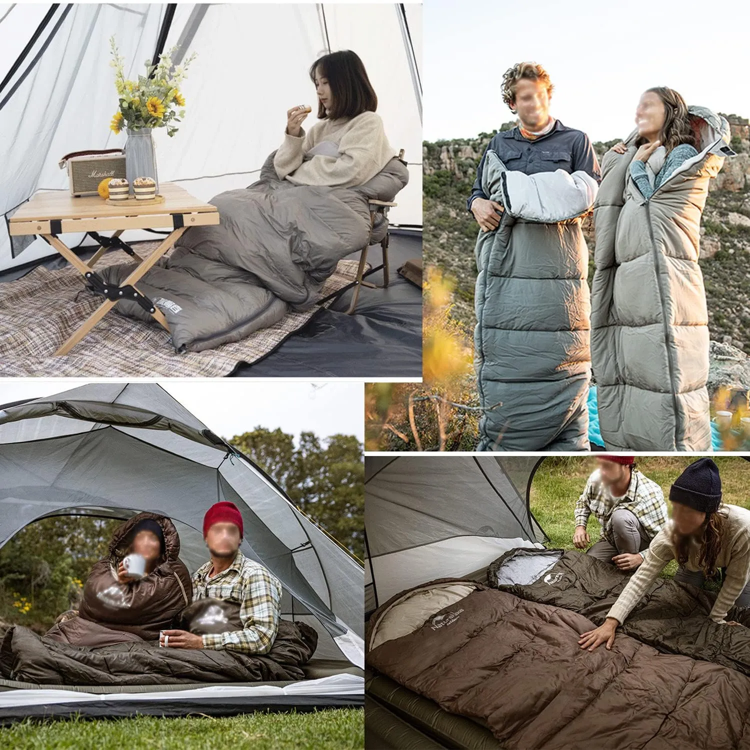 Down Sleeping Bag,300g/600g Down Fill Power Cold-Weather Mummy Sleeping Bag,Ultralight 3 Season for Adults Camping,Hiking,Backpacking with Compression Stuff Sack,600gDownFilling