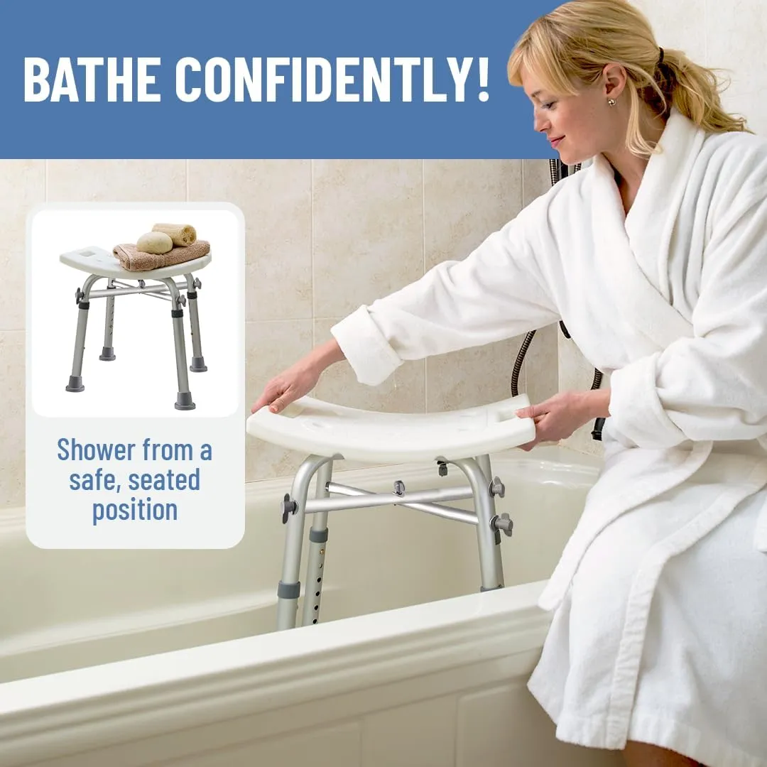 Dr. Kay's Adjustable shower Chair for inside shower with Unique Heavy Duty Crossbar Supports, Shower Stool for the inside tub, Bath stool, adjustable shower chair for the elderly and disabled, 500 lbs