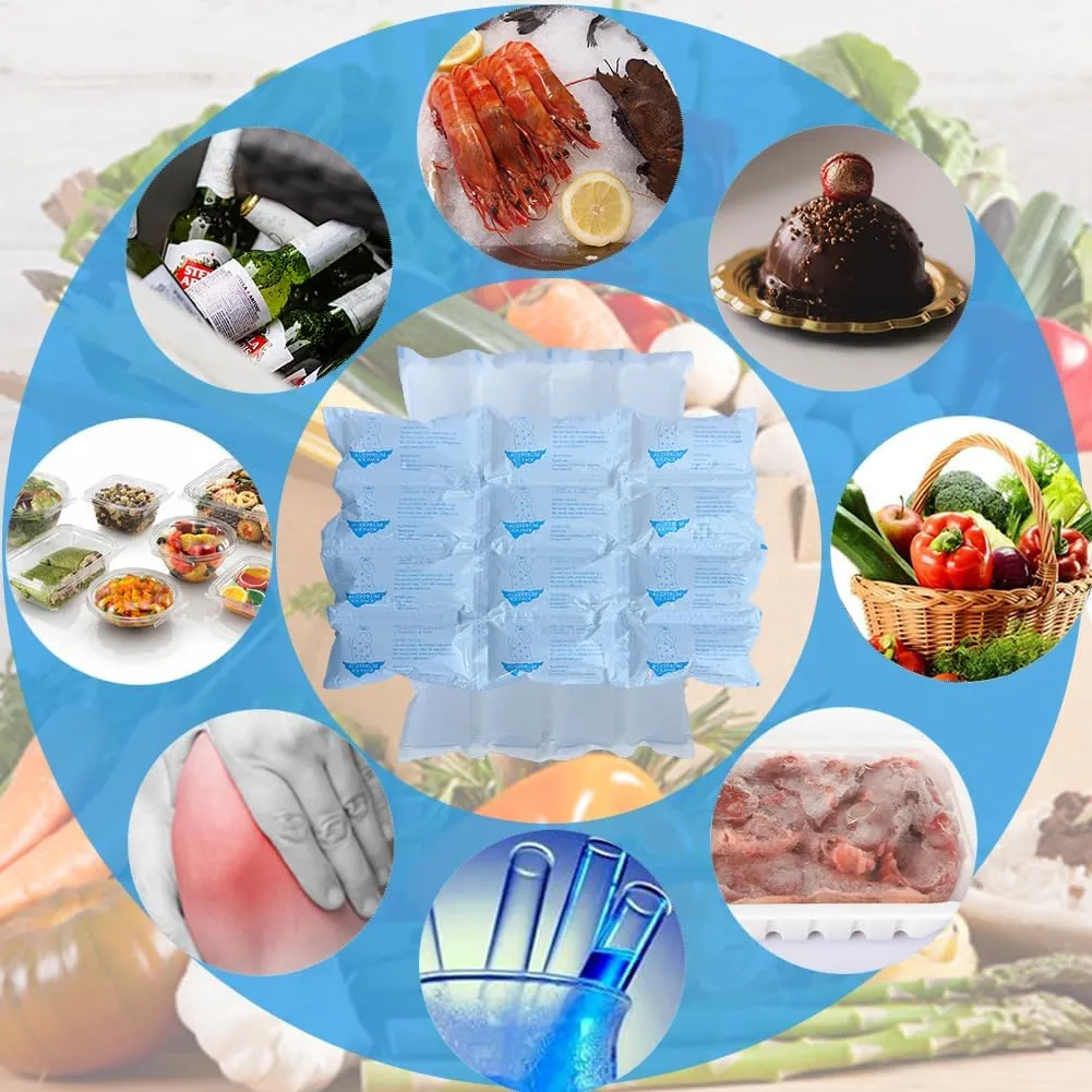 Dry Ice Packs for Shipping Frozen Food Long Lasting, Reusable Cold Packs Sheets for Cooler, Freezer Packs for Lunch Boxes
