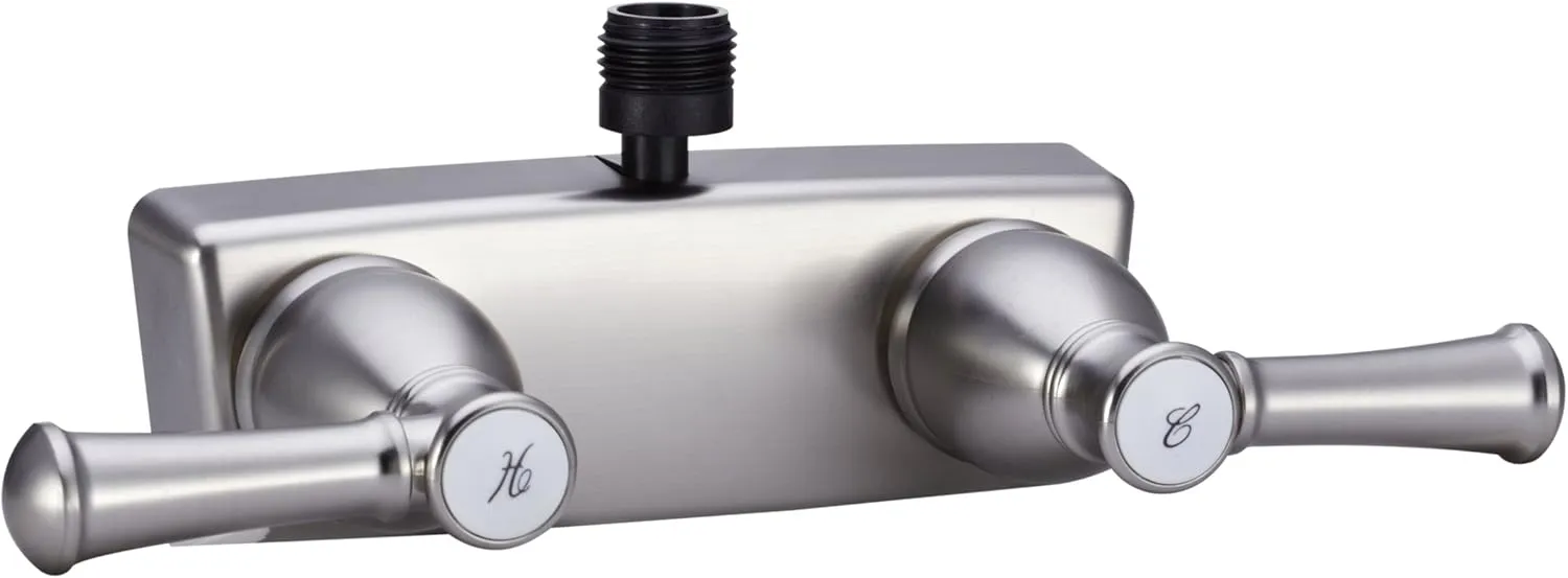 Dura Faucet DF-SA100L-SN RV Shower Faucet Valve Diverter with Hot/Cold Handles (Brushed Satin Nickel)