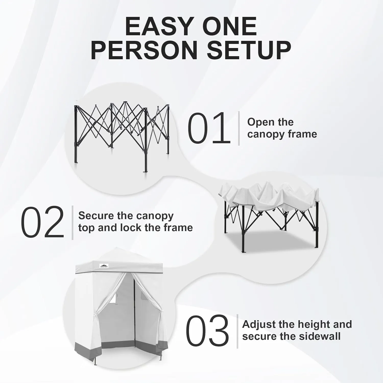 EAGLE PEAK EAGLE PEAK Flex Ultra Compact Pop-up Canopy, Sun Shelter, Changing Room, Portable Privacy Canopy Cabana, 5x5 Canopy Tent, for Pool, Fashion Photoshoots, or Camping White