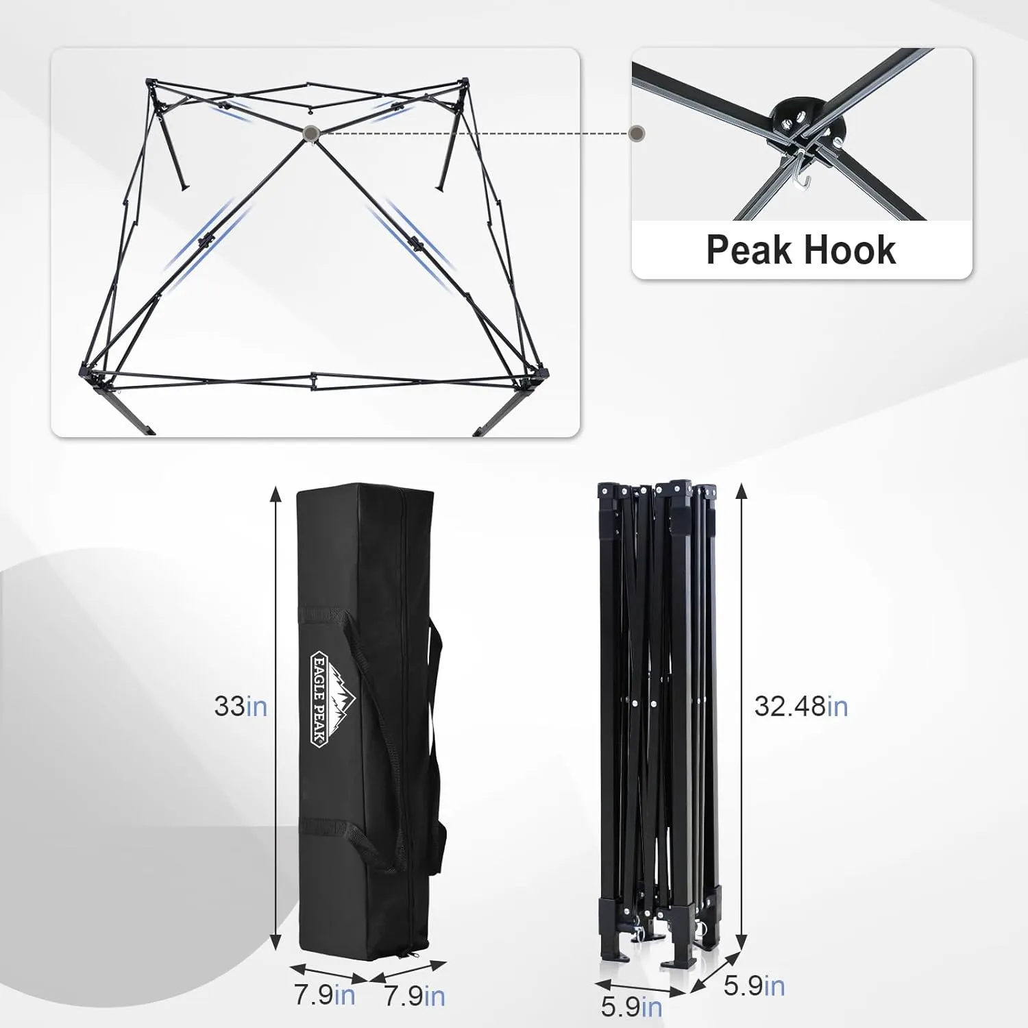 EAGLE PEAK EAGLE PEAK Flex Ultra Compact Pop-up Canopy, Sun Shelter, Changing Room, Portable Privacy Canopy Cabana, 5x5 Canopy Tent, for Pool, Fashion Photoshoots, or Camping White