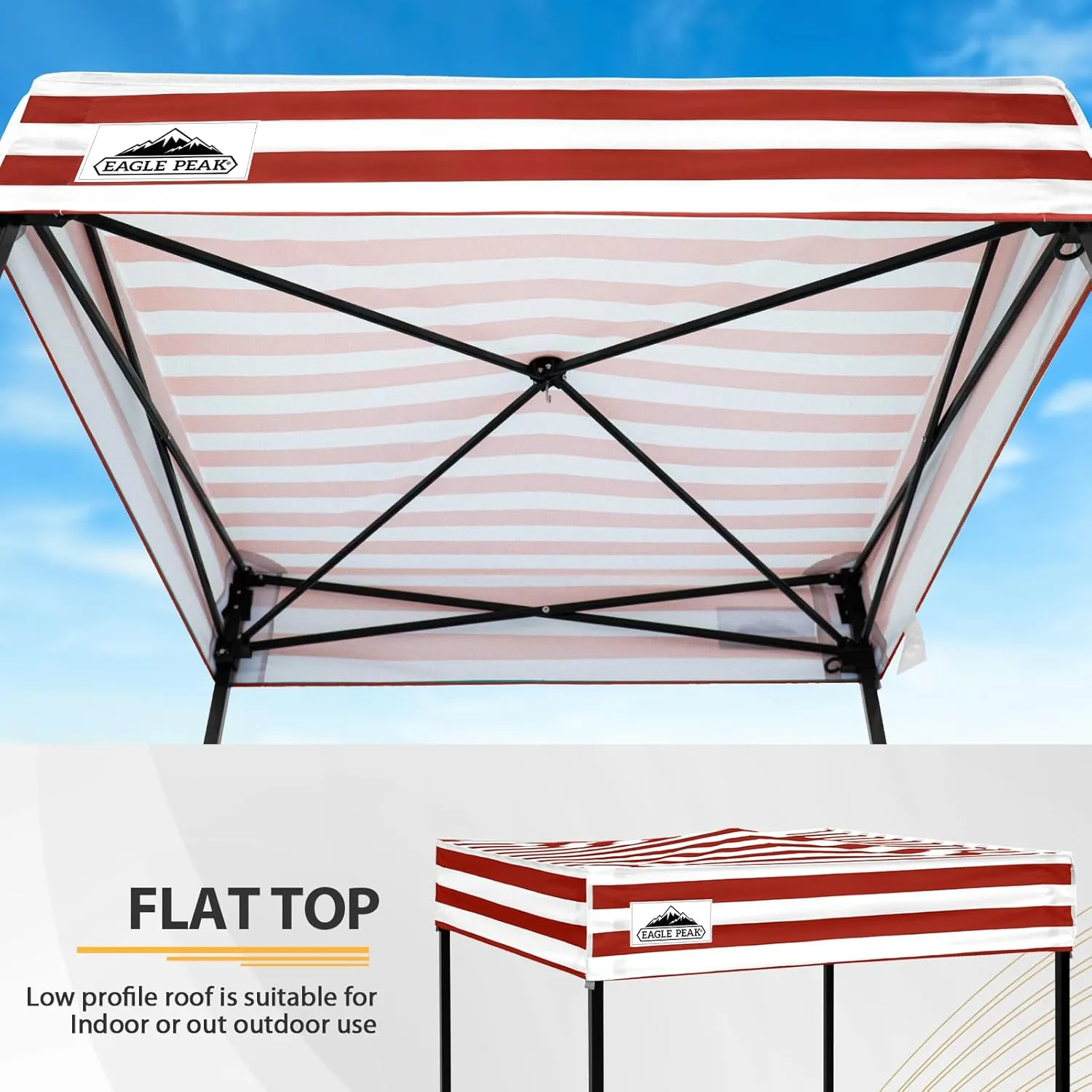 EAGLE PEAK Flex Compact 4x4 Pop-up Canopy Changing Room, Portable Privacy Dressing Room for Indoor Fashion Photoshoots, Camping, or Pool, White/Red