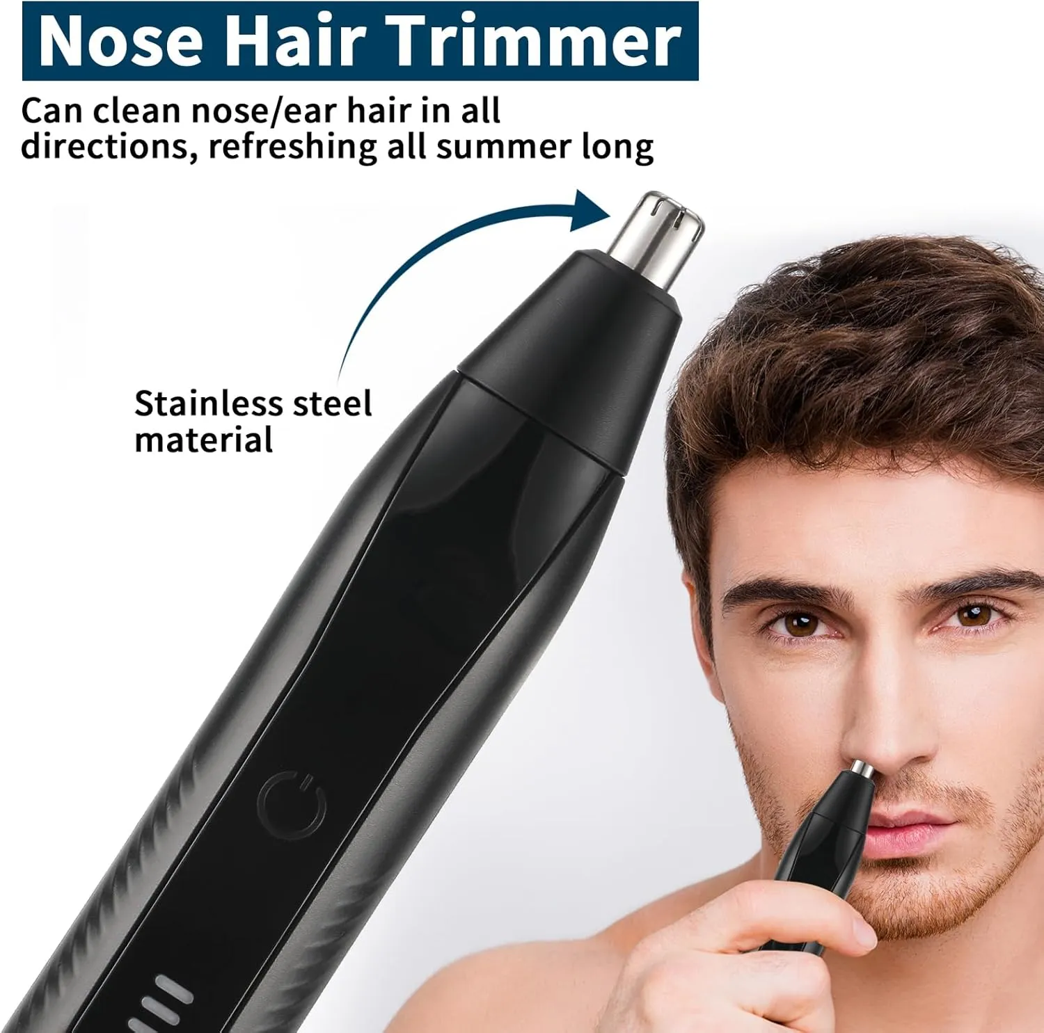 Ear and Nose Hair Trimmer for Men, 2025 Professional Painless USB Rechargeable Eyebrow & Facial Electric Hair Trimmer for Men Women, Powerful Motor, Dual Edge Blades, IPX7 Waterproof Easy Clean