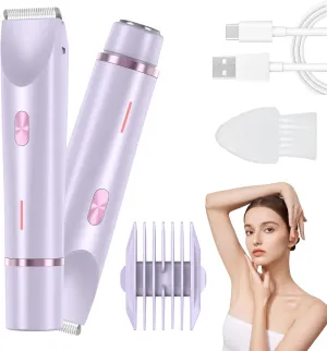 Easepicks Shaver, 2025 New Comfort 2 in 1 Electric Lady Razor - Ipx7 Waterproof, Rechargeable The Pink Galaxy Shaver, Portable Bikini Trimmer Wet & Dry Use for All Body (Purple)