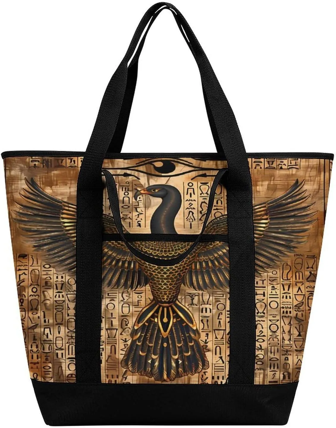 Egyptian Papyrus Depicts The Eye of Horus Shopping Bags Insulated Lunch Bag Shoulder Grocery Bags for Work Travel Beach