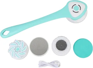 Electric Body Brush, Electric Body Scrubber, Rechargeable Scubber Shower Brush, Multifunctional Long Handle Cleansing Bath Brush for Men Women (B)