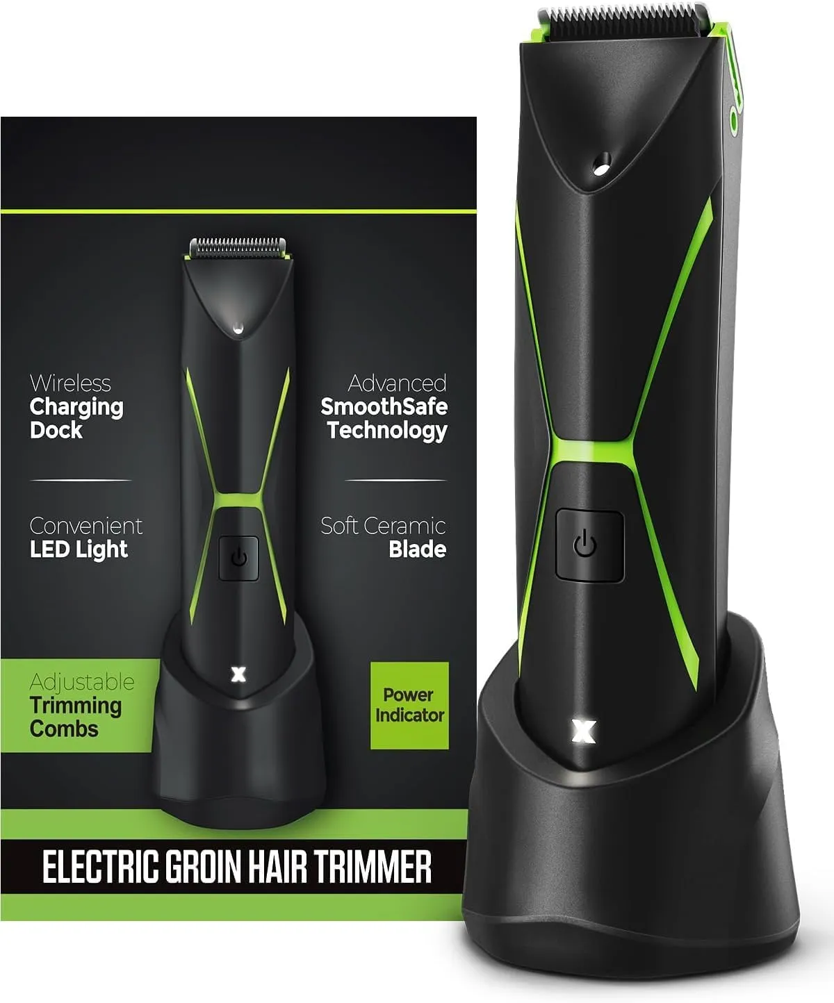 Electric Body Hair Trimmer for Men: Manscape Ball Trimmer Waterproof Pubic Hair Groomer Cordless Rechargeable Groin Shaver Replaceable Blade Shaving Wet/Dry Hygiene Razor Portable Body Grooming Travel