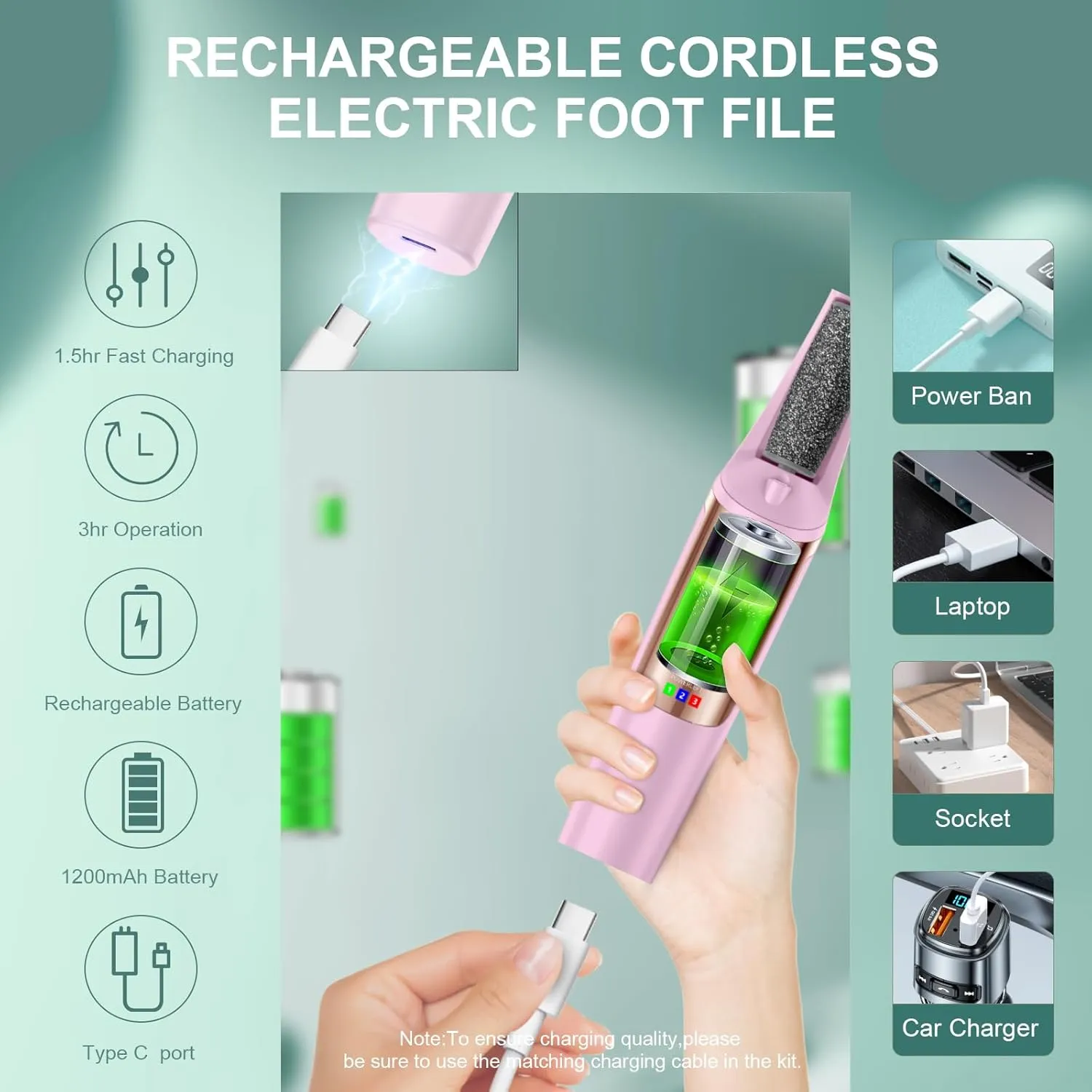 Electric Callus Remover for Feet, Professional Pedicure Tools Foot Care Kit, Foot Scrubber Electric Feet File Smooth Pedi Wand for Hard Cracked Dry Dead Skin, 3 Rollers, 3 Speeds,Ideal Gift