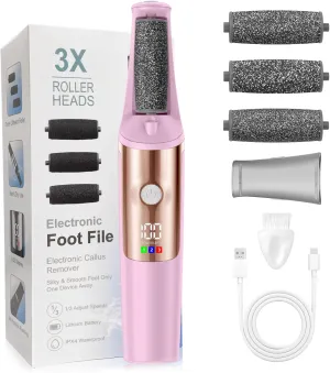 Electric Callus Remover for Feet, Professional Pedicure Tools Foot Care Kit, Foot Scrubber Electric Feet File Smooth Pedi Wand for Hard Cracked Dry Dead Skin, 3 Rollers, 3 Speeds,Ideal Gift