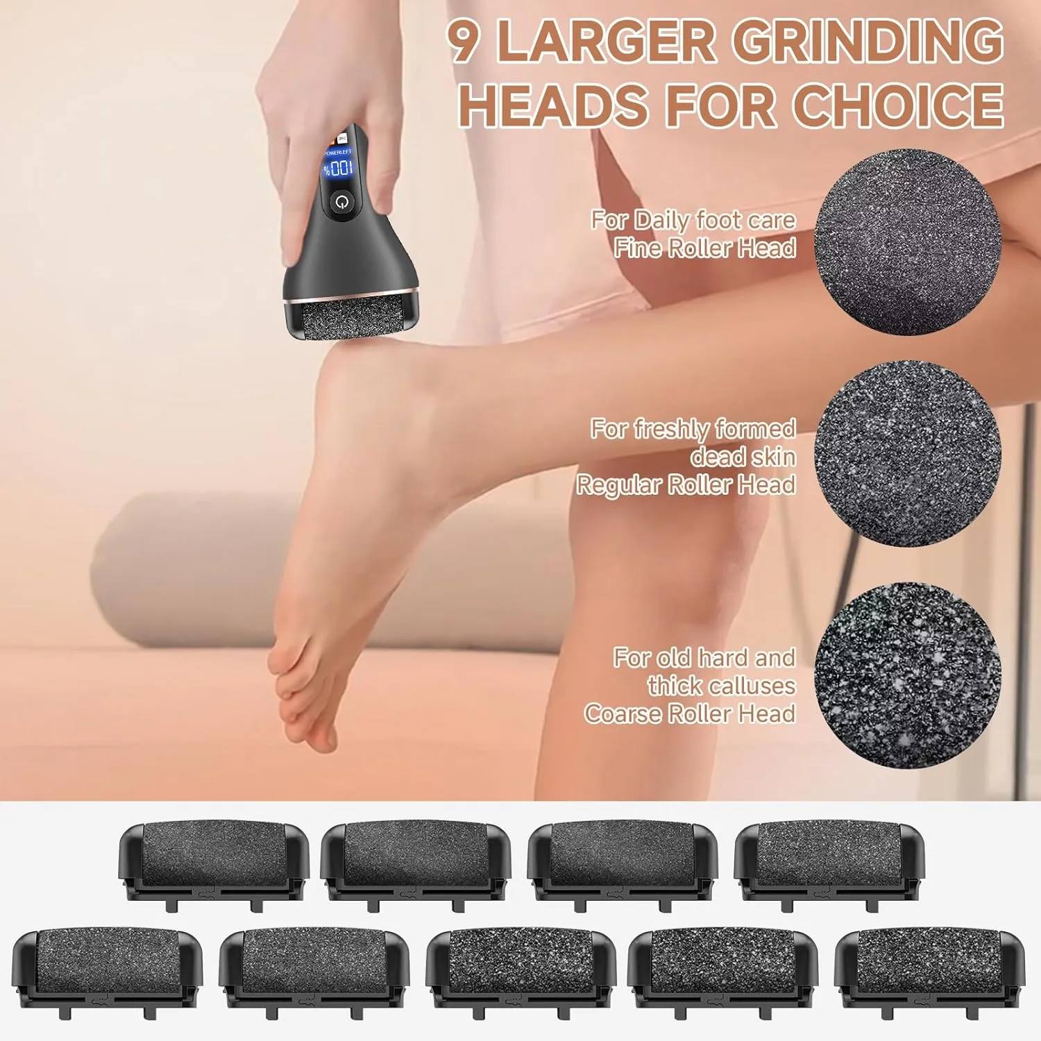 Electric Callus Remover for Feet,Rechargeable Portable Foot File Pedicure Kits,Waterproof Pedi Feet Care Tools Wet&Dry Foot Scrubber File Perfect for Hard Cracked Dry Dead Skin