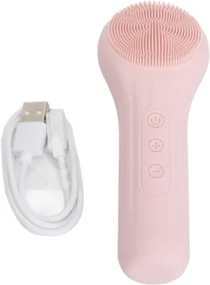 Electric Facial Scrub Brush Vibrating Exfoliating Massage Brush Heated Watertight Silicone Deep Cleansing Rechargeable