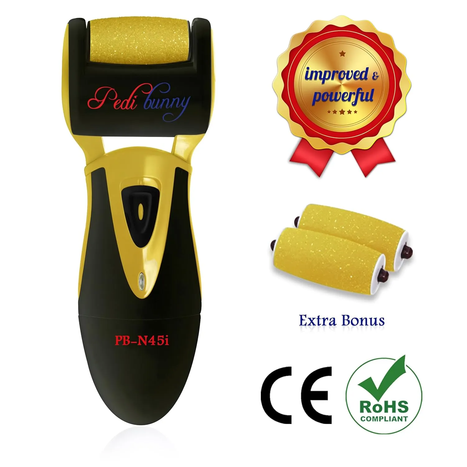 Electric Foot Callus Remover - Rechargeable Electronic Foot File - Professional Pedicure Tools with 3 Rollers - Foot Scrubber for Dry Cracked Feet and Dead Skin - Foot Sander for Men and Women