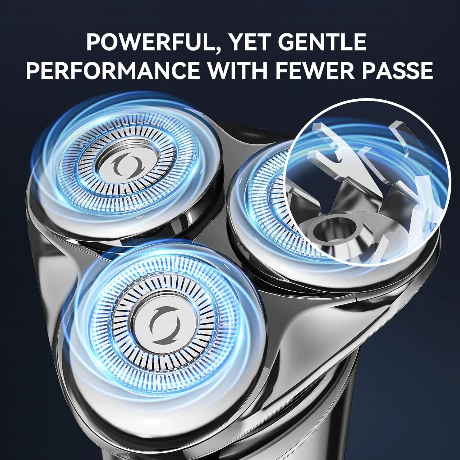 Electric Razor for Men - Rechargeable Mens Rotary Shaver, 3D Magnetic Floating Head Electric Shavers for Mens Shaving Beard Shaver IPX6 Waterproof Wet & Dry Use LED Display Beard Trimmer for Men Gift
