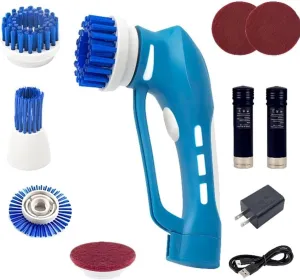 Electric Scrubber Power Cordless, Portable 360 Handheld Washing Cleaning Machine with 7 Replaceable Brush Heads, High Rotation for Bathroom, Floor, Kitchen, Car, Sink, Wall, Window.