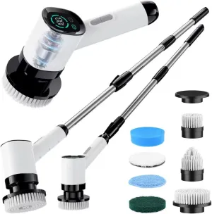 Electric Spin Scrubber for Cleaning Bathroom: Cordless Cleaning Brush, Power Scrubber with 2 Speeds Shower Cleaner Brush Electric for Tub Tile Floor