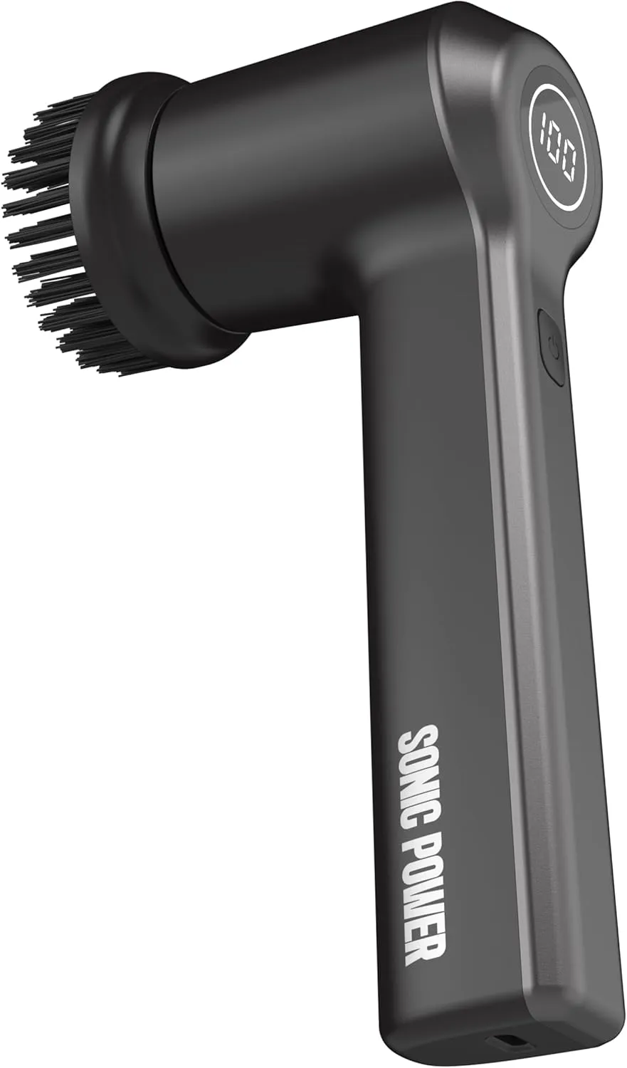Electric Spin Scrubber, Handheld & Ergonomic, IPx7 Waterproofing, 4 Multi-Purpose Attachments Included, Long Lasting Rechargeable Battery (Black)