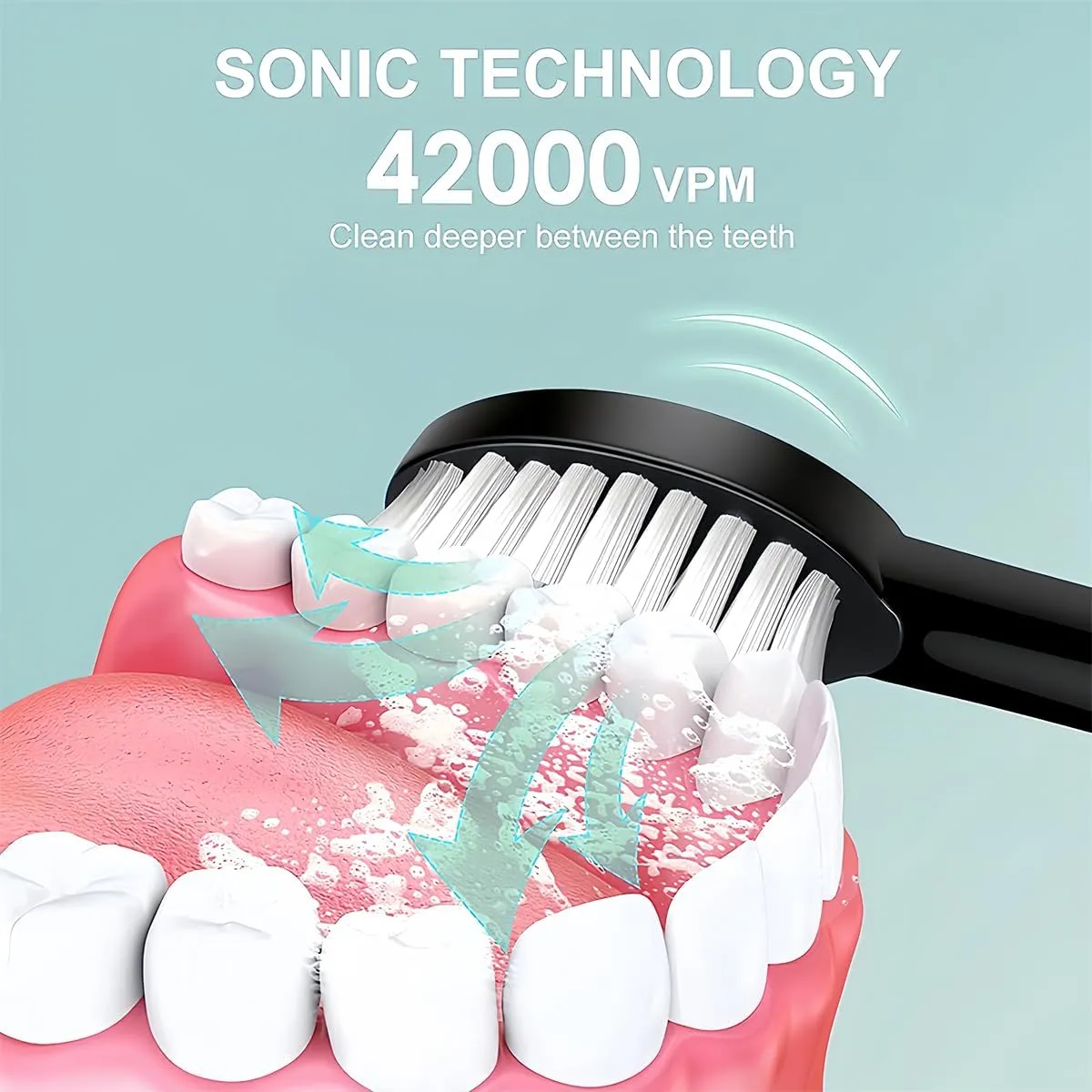 Electric Toothbrush for Women Girls USB Rechargeable Ultra Sonic Toothbrushes with 8 Brush Heads 42,000 VPM Whitening 6 Cleaning Modes 2 Min Smart Timer 2-Hour Fast Charge for 60-Days (Pink)