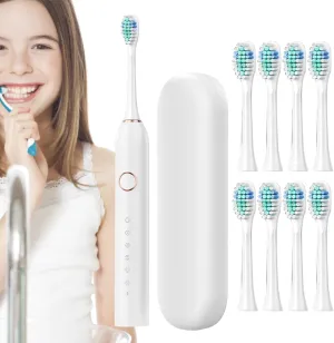 Electric Toothbrush Ultrasonic Toothbrush Rechargeable Toothbrush Ultrasonic Electric Toothbrushes Lasts 180 Days 40000 VPM Deep Clean 6 Modes Includes Travel Case