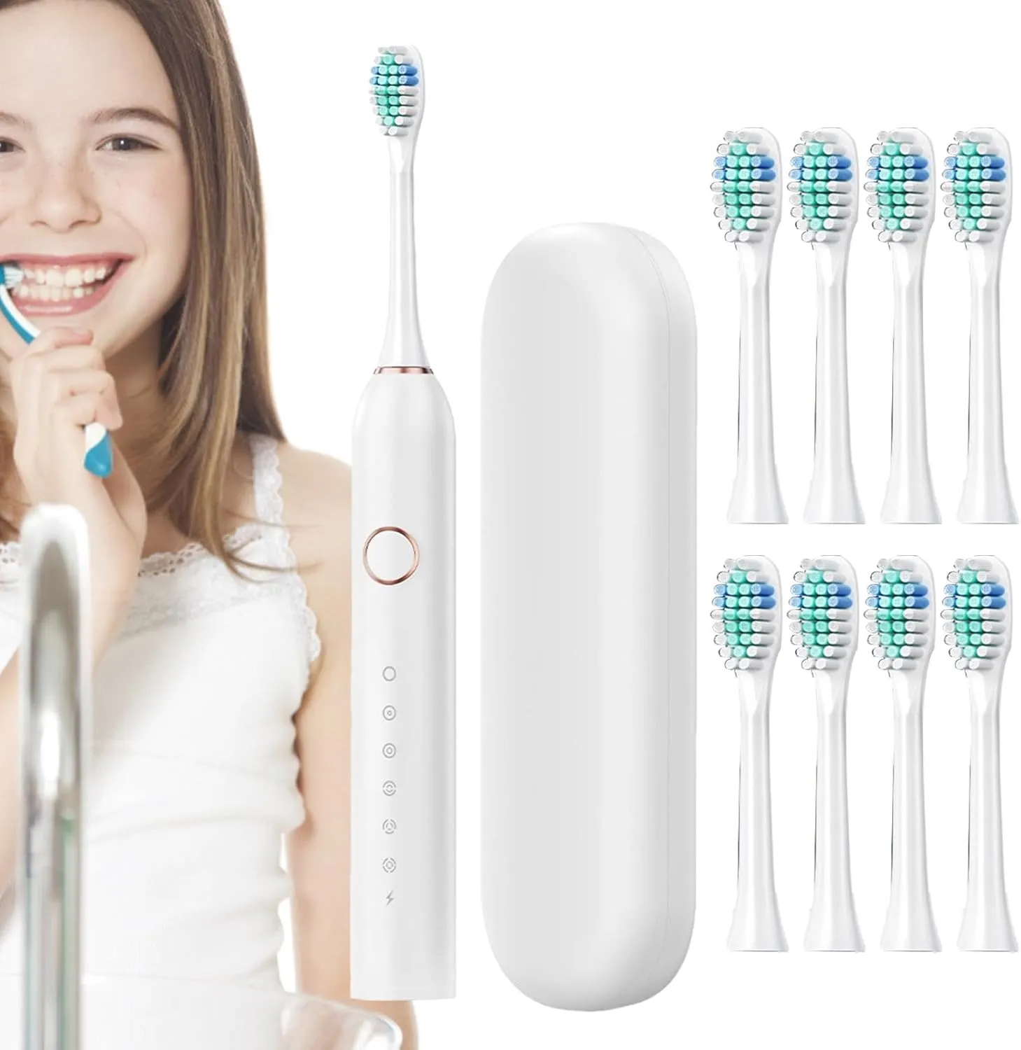 Electric Toothbrush Ultrasonic Toothbrush Rechargeable Toothbrush Ultrasonic Electric Toothbrushes Lasts 180 Days 40000 VPM Deep Clean 6 Modes Includes Travel Case