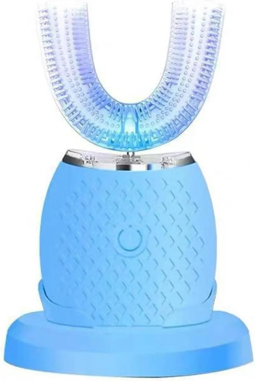 Electric Ultrasonic U-Shaped Toothbrush, 360° Automatic Sonic Toothbrush for Adults, Waterproof USB Rechargeable for Dental Care