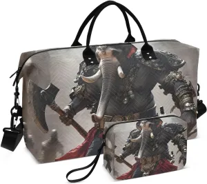 Elephant Axe Warrior Large Travel Duffel Bag, Sports Tote Gym Bags, Shoulder Weekender Overnight Bags for Women Men
