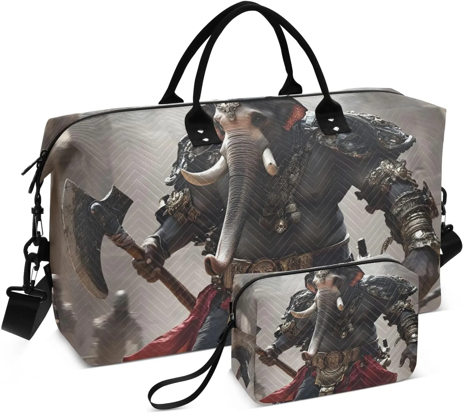 Elephant Axe Warrior Large Travel Duffel Bag, Sports Tote Gym Bags, Shoulder Weekender Overnight Bags for Women Men