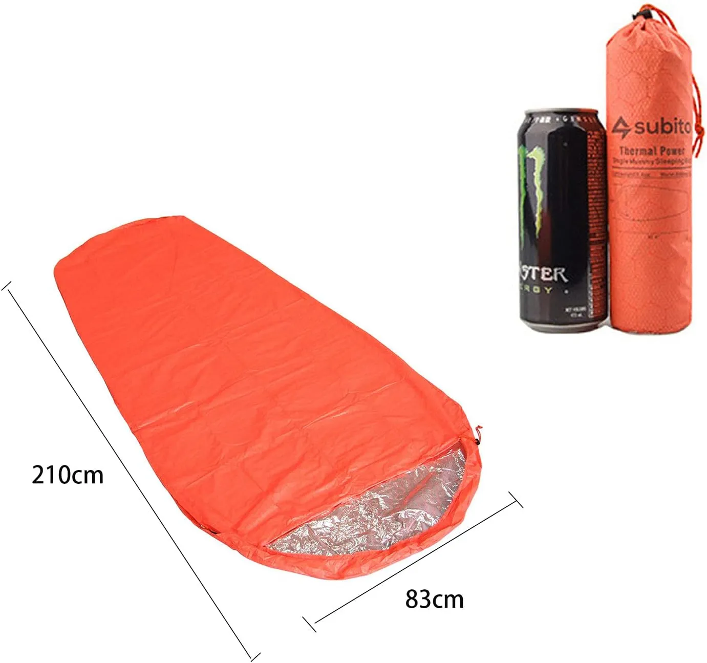 Emergency Survival Sleeping Bag Portable and Waterproof Thermal Drawstring Blankets Envelope Mummy Bivy Bags for Summer Outdoor Adventures Camping Hiking Surviving