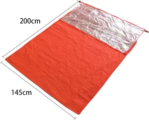 Emergency Survival Sleeping Bag Portable and Waterproof Thermal Drawstring Blankets Envelope Mummy Bivy Bags for Summer Outdoor Adventures Camping Hiking Surviving