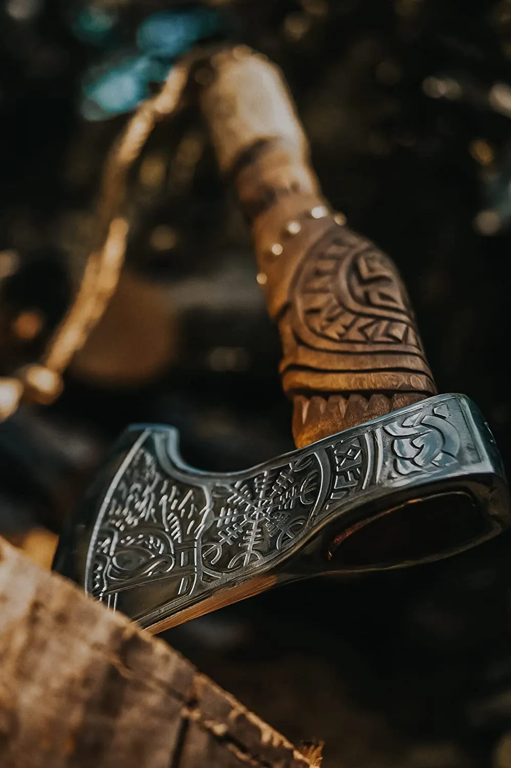 Engraved Nordic Viking Battle Axe