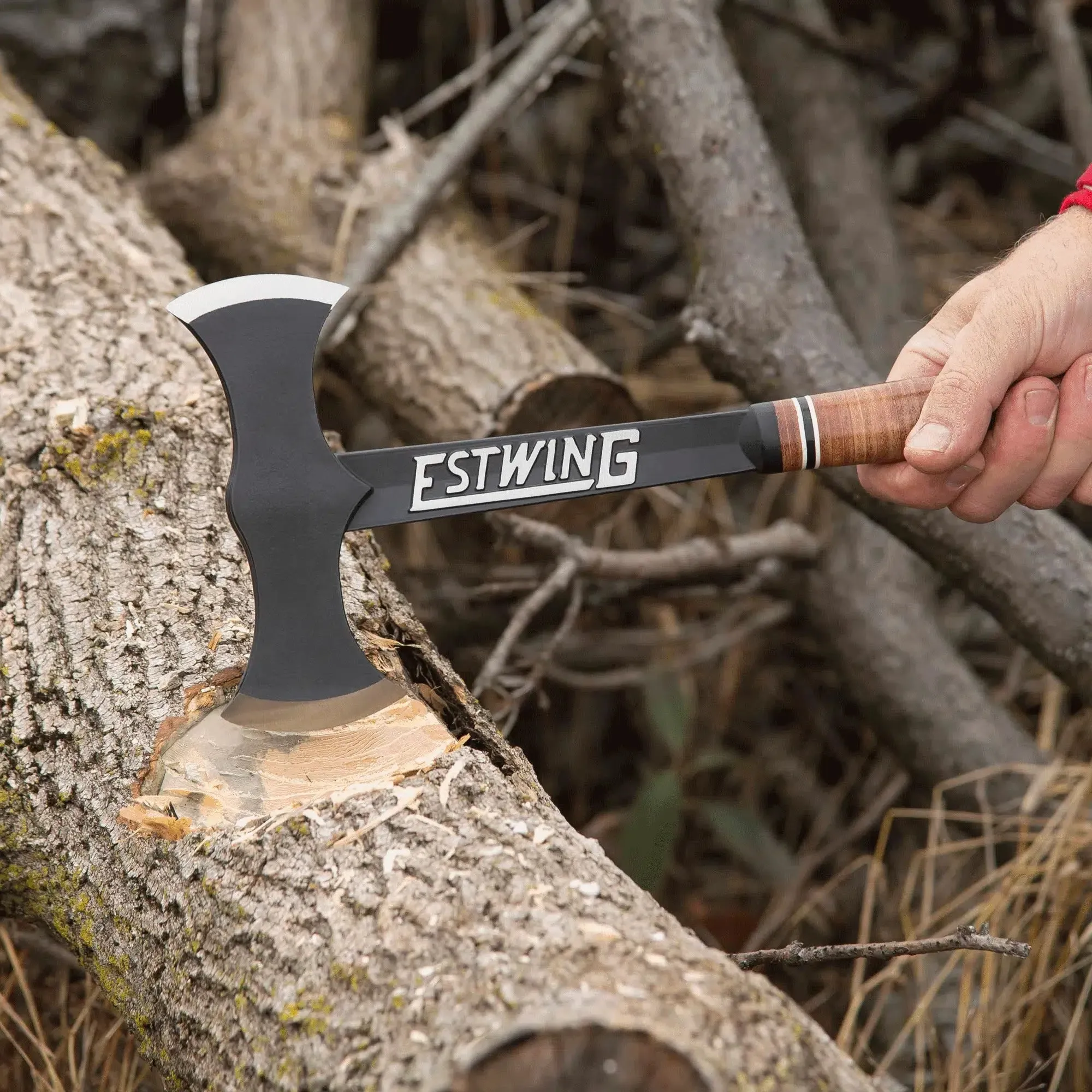 Estwing Black Eagle Double Bit Axe with Leather Grip
