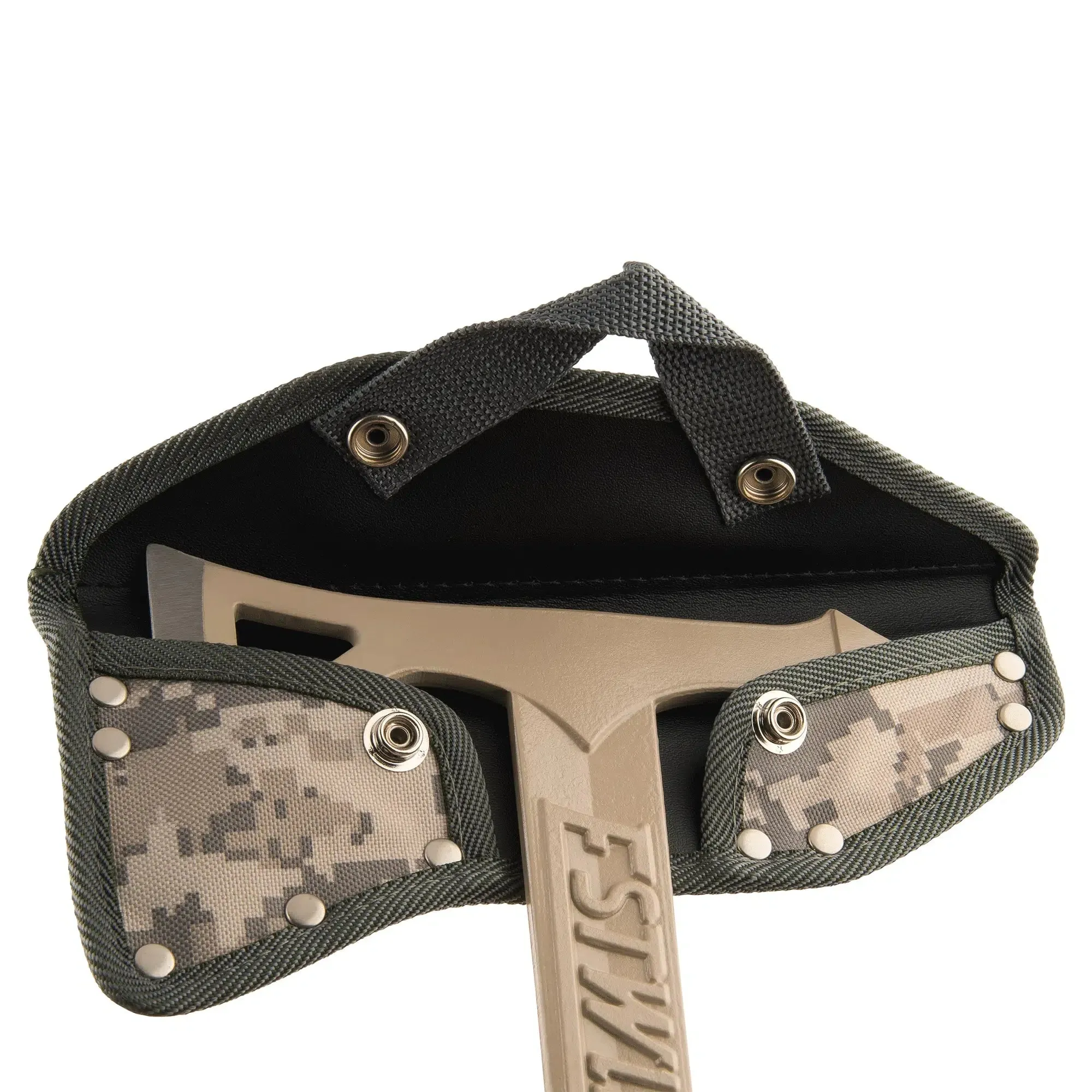 Estwing Black Eagle Tomahawk Axe with Desert Sand Shock Reduction Grip