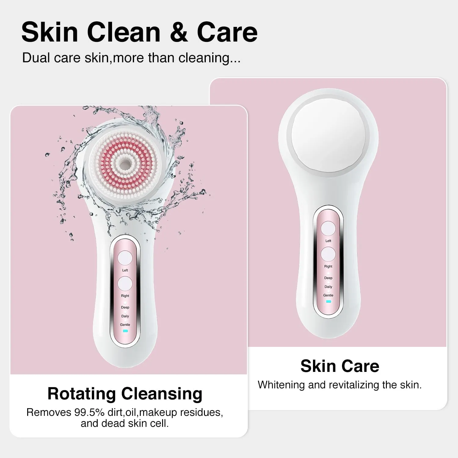 Face Scrubber Exfoliator,Facial Cleansing Brush Rechargeable IPX7 Waterproof with 5 Brush Heads,Electric Face Spin Brush for Exfoliating, Massaging and Deep Cleansing