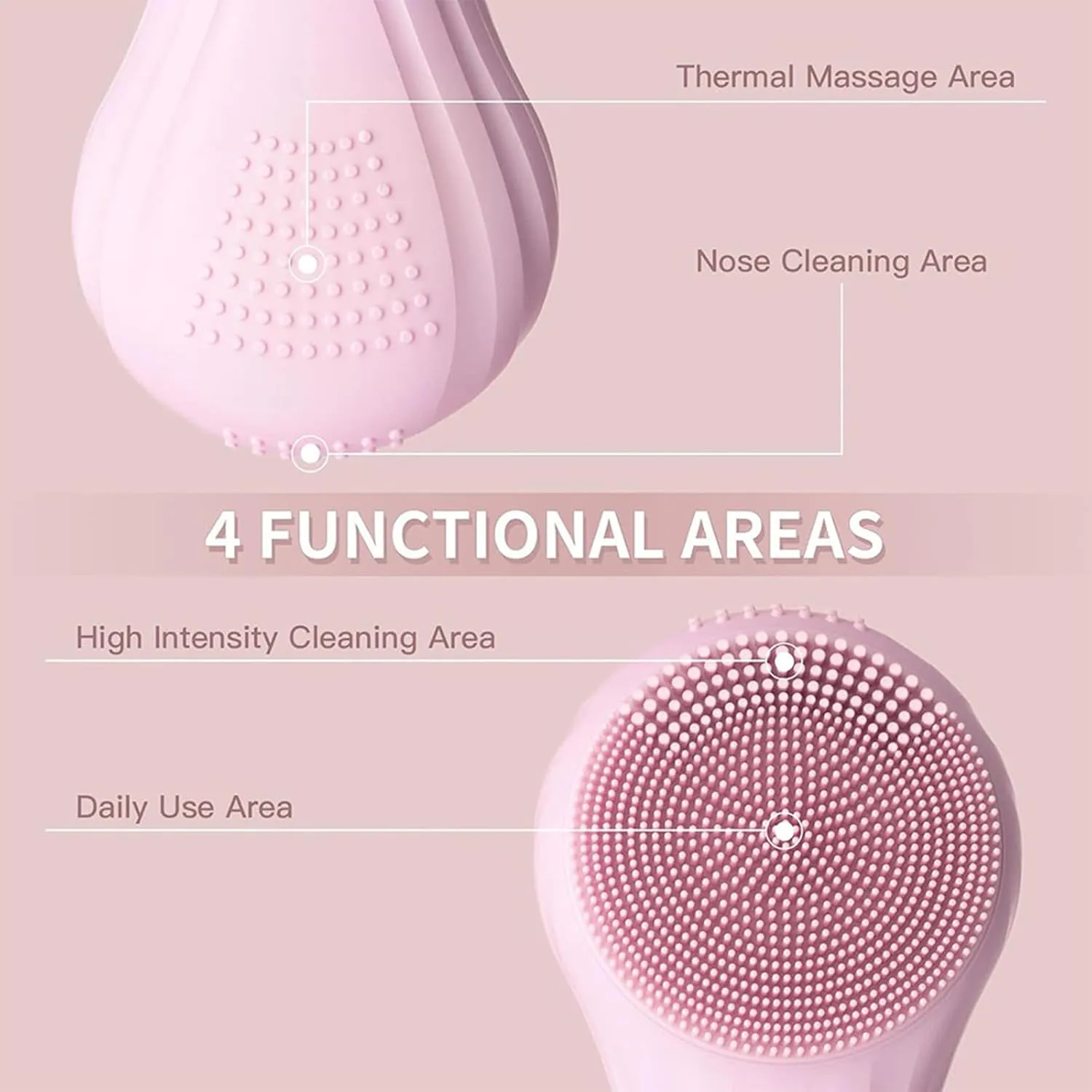 Facial Cleansing Brush face Scrubber Waterproof and Rechargeable Face Scrub Brush for Men & Women, Electric Silicone Face Scrubber for Facial, Electric Deep Cleaning, Exfoliating and Massaging