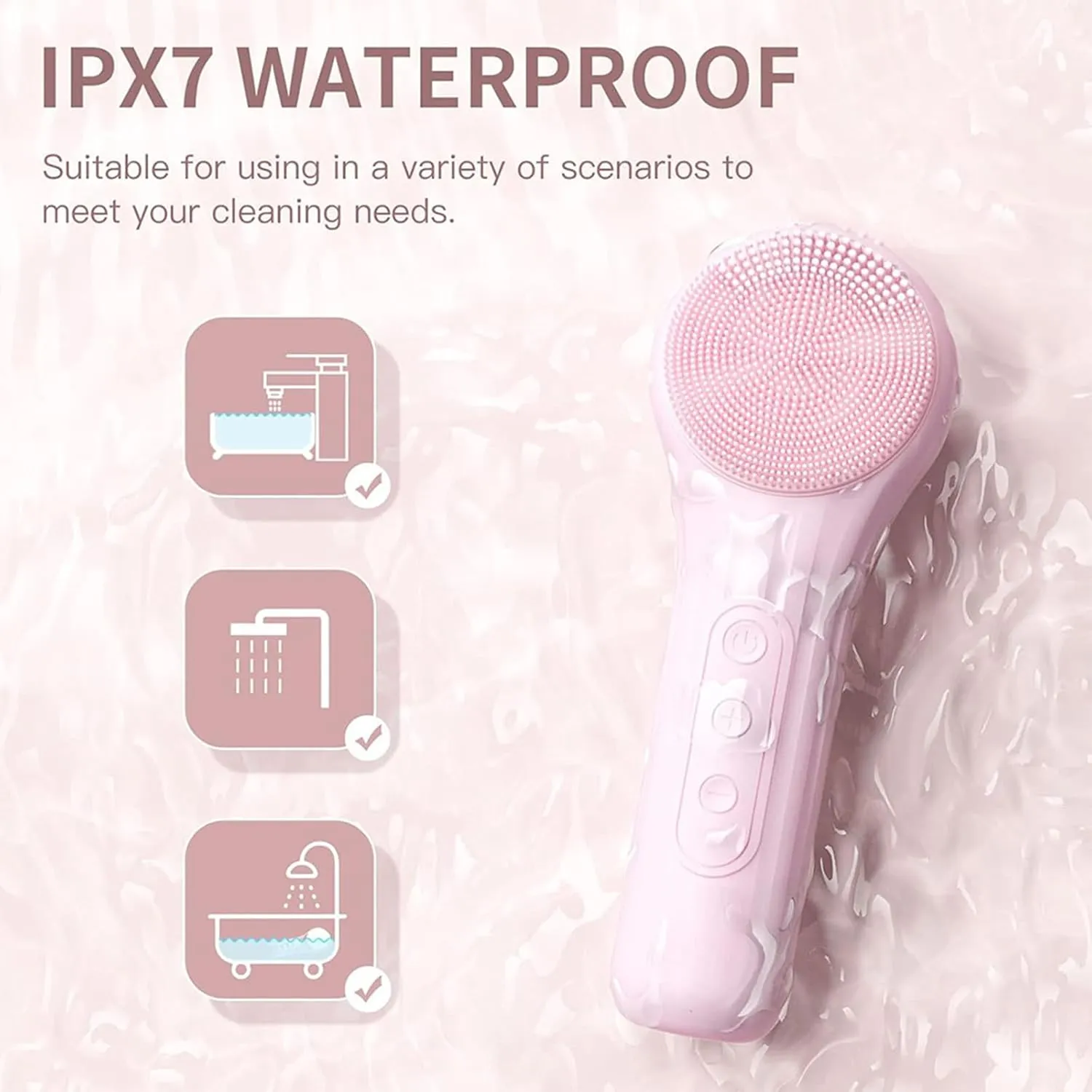 Facial Cleansing Brush face Scrubber Waterproof and Rechargeable Face Scrub Brush for Men & Women, Electric Silicone Face Scrubber for Facial, Electric Deep Cleaning, Exfoliating and Massaging