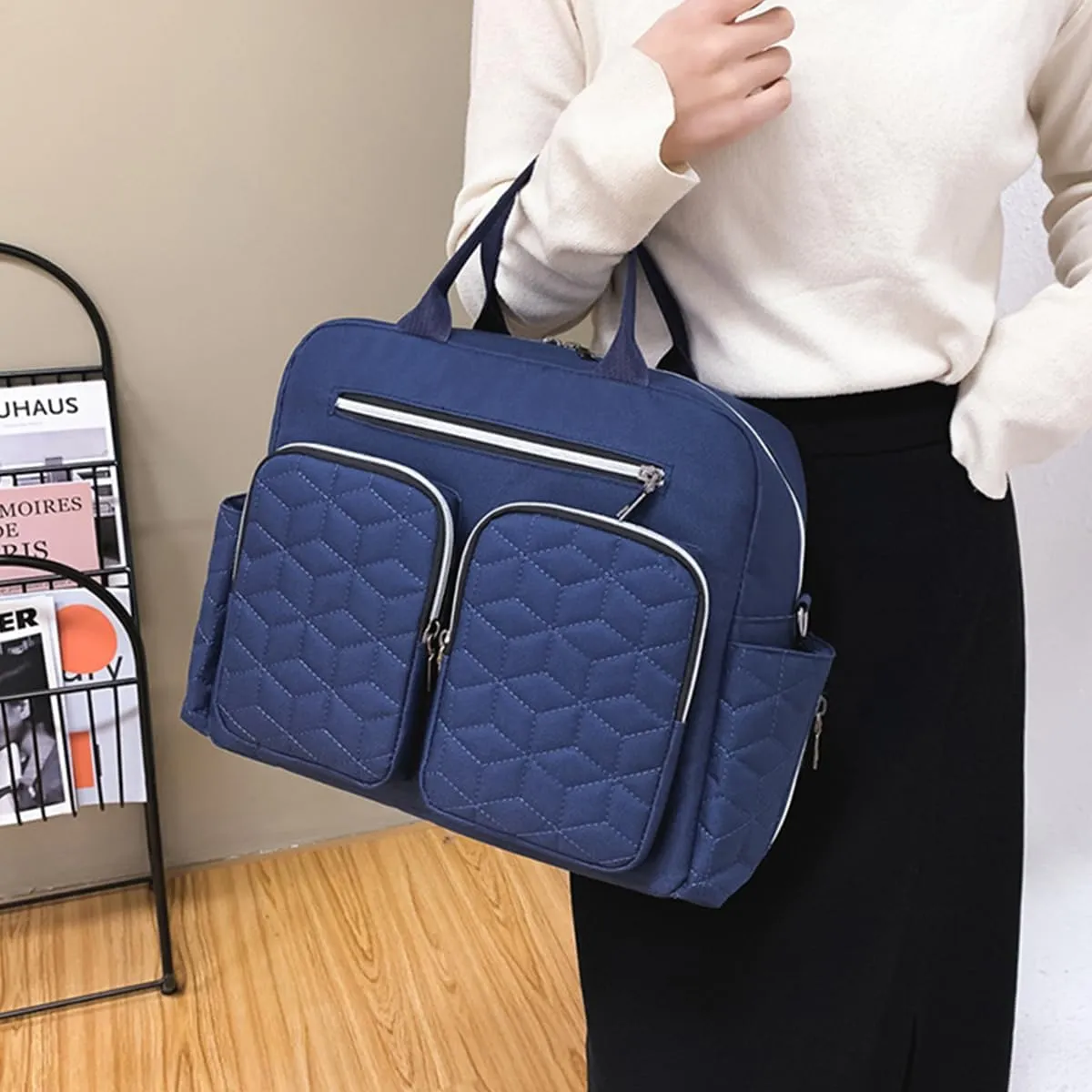 Fashion Lightweight Diaper Bag Tote,Multifunctional Travel Nappy Changing Bag Mummy Bags with Single Shoulder Strap