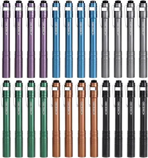 FASTPRO 24-Pack Pen Light, Aluminum LED Penlights with Batteries Included & Pre-Installed, Pocket Pen Flashlight for Inspections, Repairs, Camping and Emergencies