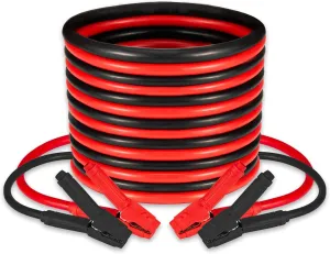 FIERYRED 1 Gauge 25 FT Quick Connect Jumper Cables, 1500A Heavy Duty Booster Cables with Travel Bag，Battery Jumper Cable for Truck, Diesel Trucks, SUV and Car