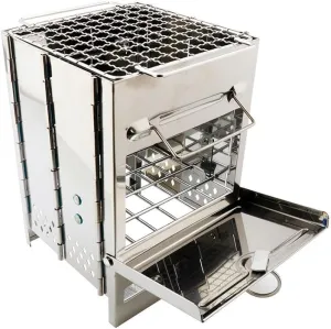Foldable Grill Stainless Steel Cooking Heating Stove Detachable Environment Protection Camping Barbecue Supplies