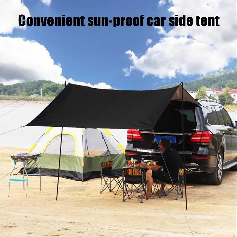 for Willys Aero/Americar/Eight/Truck/Wagon/Whippet/Six/Model 91 Camping Tarpaulin Car Awning Waterproof Hammock Rainproof Sunshade Rainproof Awning Outdoor,B Grey-S