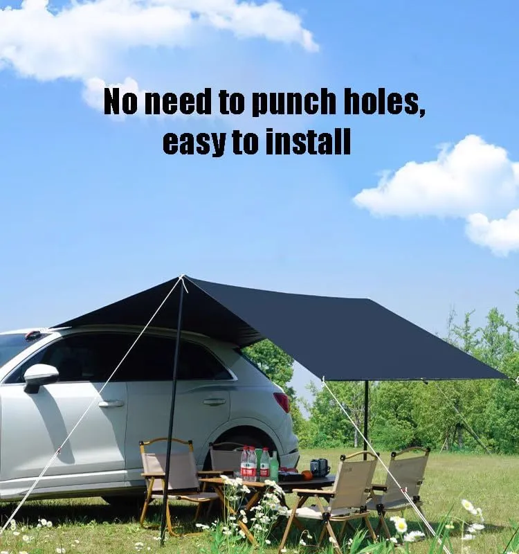 for Willys Aero/Americar/Eight/Truck/Wagon/Whippet/Six/Model 91 Camping Tarpaulin Car Awning Waterproof Hammock Rainproof Sunshade Rainproof Awning Outdoor,B Grey-S