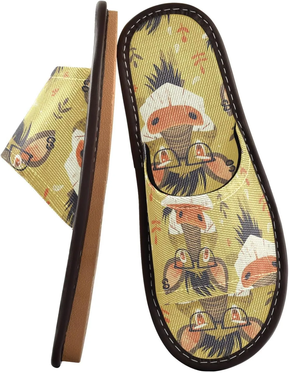 Funny Animal Faces Women Men's Fashion Slippers Breathable Dorm Home Slides for Home Beach Outdoor
