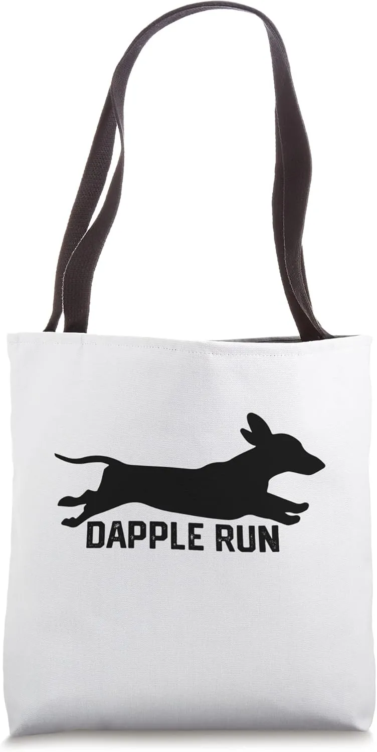 funny Dachshund dapple run Tote Bag