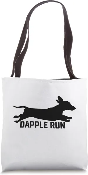 funny Dachshund dapple run Tote Bag