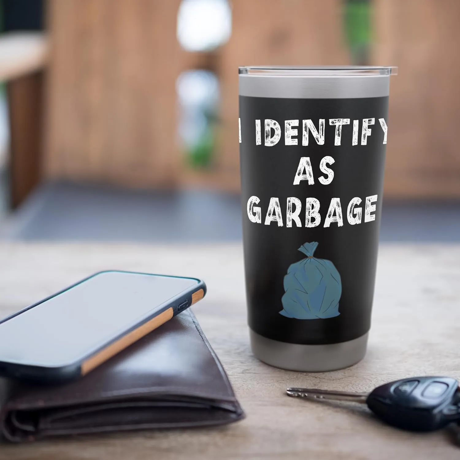 Funny Trump Supporter Team Trash I Identify as Garbage Bag Stainless Steel Insulated Tumbler