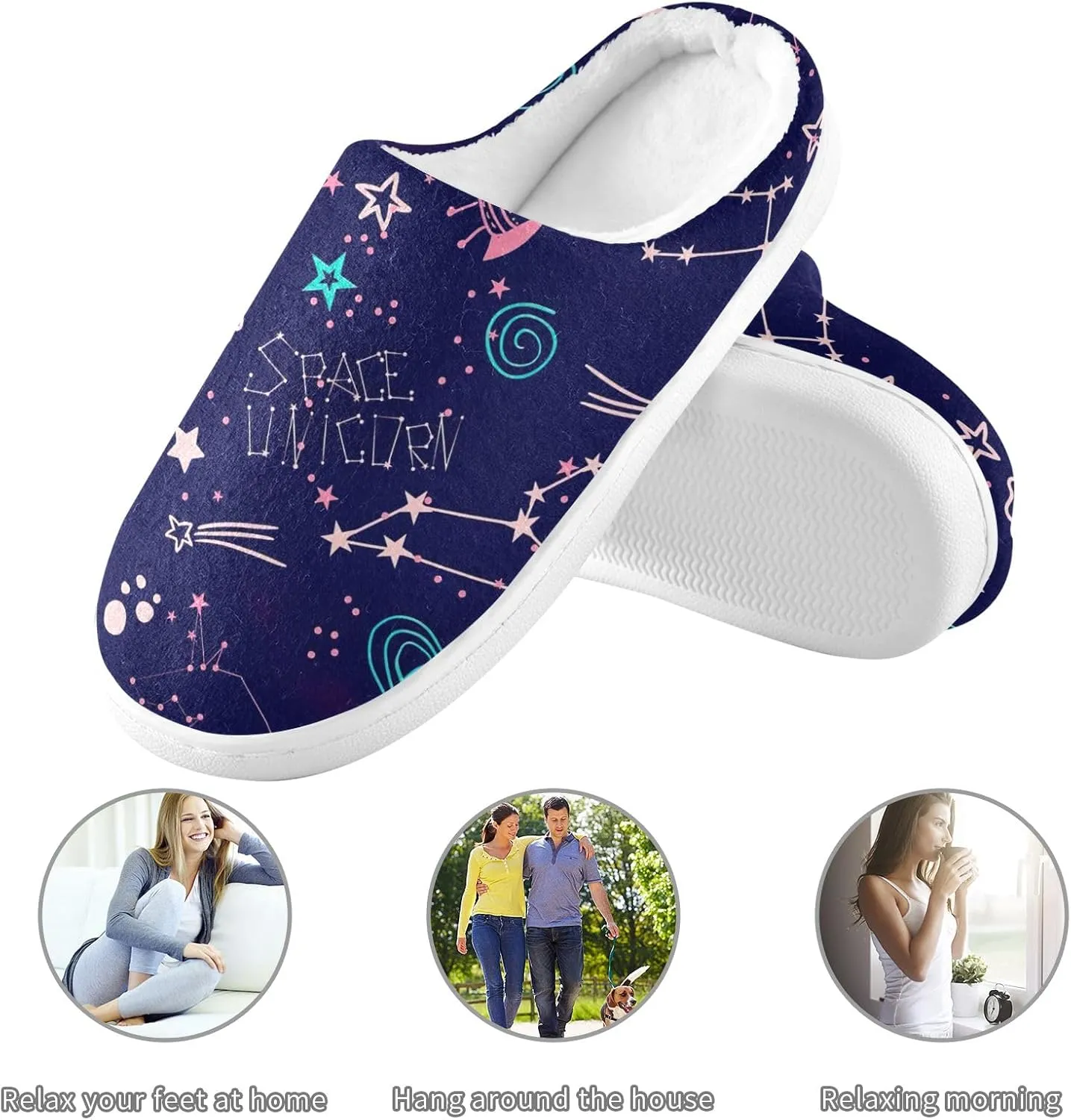 GAIGEO Womens House Slippers Cute Sleeping Pandas, Mens Memory Foam Slippers for Indoor Bedroom, Warm Winter House Shoes